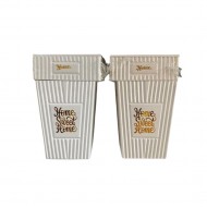 White wooden basket and tissue box set White wooden basket and tissue box set