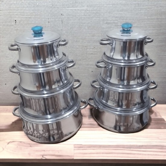 Czech (bombé) pot set complete with lid Super size