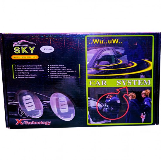 Sky Car Control Unit (Central Lock) 2 Remote Control Crystal Black