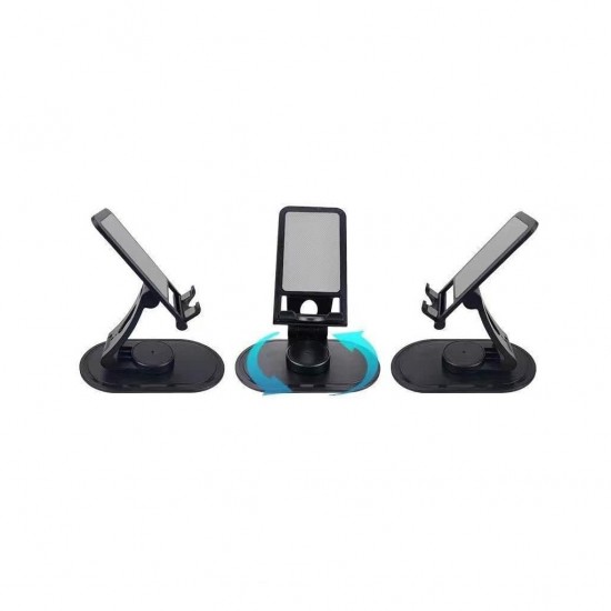 360 Degree Foldable Liftable Folding Mobile Phone Holder - Black