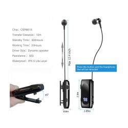 XO BE37 Clip Bluetooth Headset with Digital Display XO BE37 Clip Bluetooth Headset with Digital Display