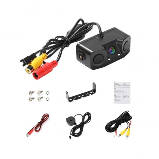 Car rear parking camera equipped with a sensor system
