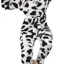 Women's 4-piece winter home pajama set - cow shape