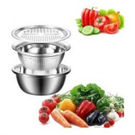 3-piece set of colander, grater, and vegetable washing bowl 3-piece set of colander, grater, and vegetable washing bowl