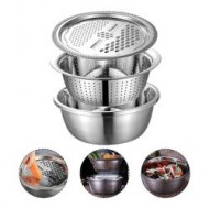 3-piece set of colander, grater, and vegetable washing bowl 3-piece set of colander, grater, and vegetable washing bowl