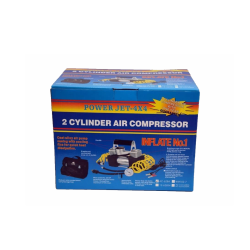 High speed double cylinder air compressor for inflating car tyres