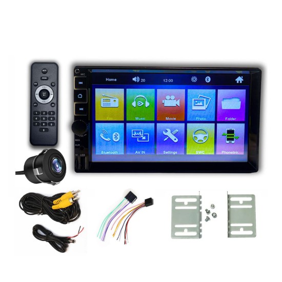 7-inch car cassette player, Bluetooth, flash memory radio, Aux port, and rear camera