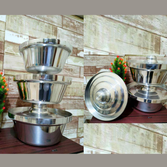 Aluminum shawarma set, 3 pieces, with high quality lid