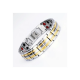 Men's bracelet with magnetic energy, silver and gold