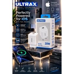 شاحن جداري سريع ULTRA X 20W - PD - منفذ USB-C - تقنية GaN