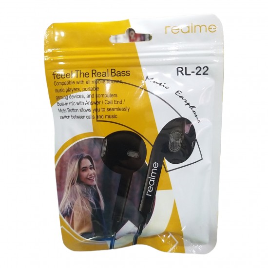 Handsfree headphone for Realme phone, model - RL22