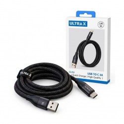 ULTRA X C3-CU USB-A to USB-C Cable - 3A Fast Charging - 1.2M Braided