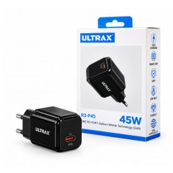 رأس شاحن جداري سريع ULTRA X R3-P45 - 45 وات - منفذ Type-C - تقنية PD