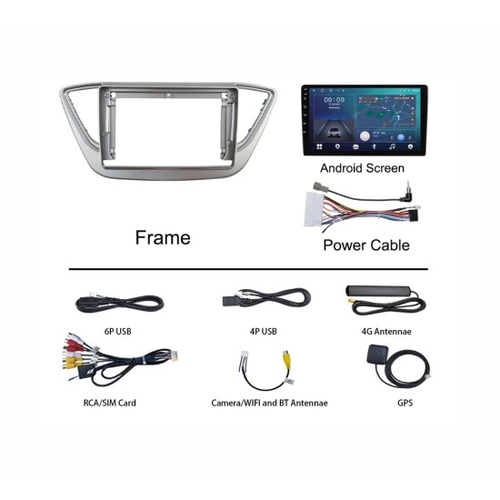 Android touch screen for Hyundai Accent 2017-2018, 2GB RAM, 32GB internal memory Android touch screen for Hyundai Accent 2017-2018, 2GB RAM, 32GB internal memory